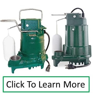 Pictured is the Zoeller sump pump models M53 and M57 that come with a 2-pole snap action float switch 